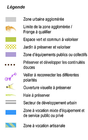 PADD - bourg - légende
